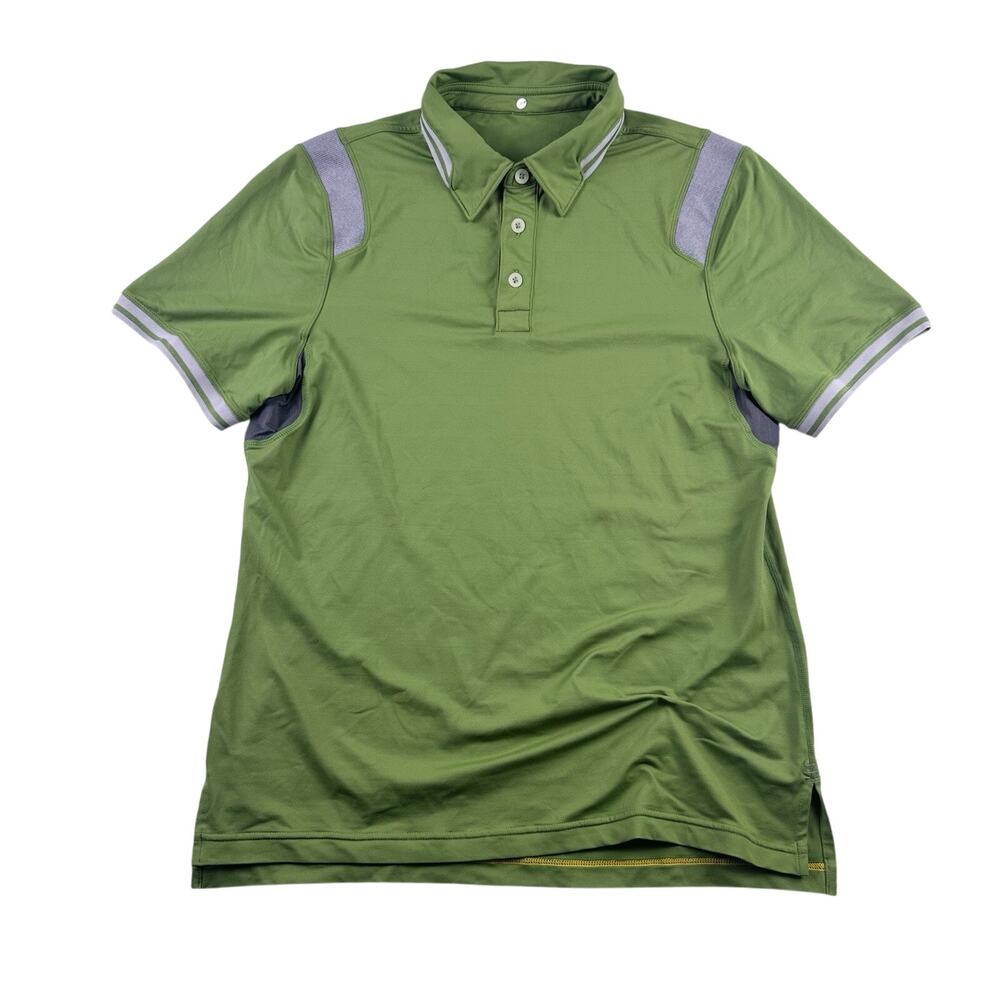 Lululemon Mens Polo Pullover Green Shirt Size Medium‎ Activewear Golf